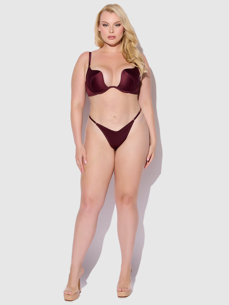 Petra Slider Side Satin Thong - Frederick's of Hollywood