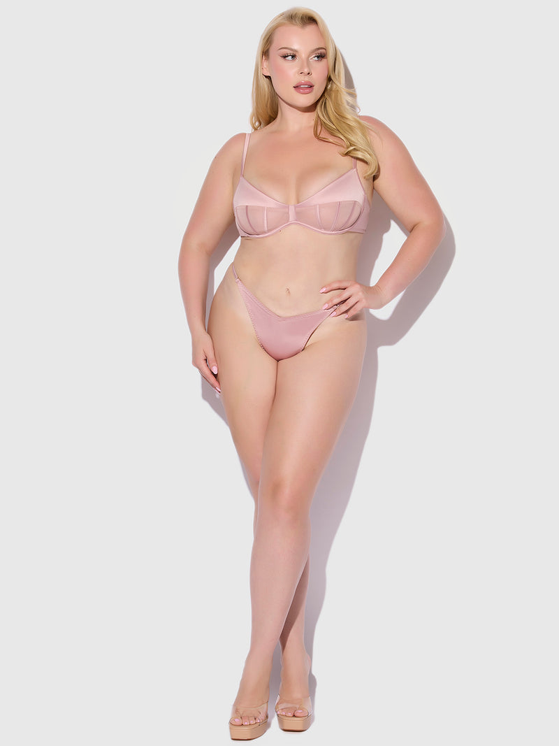 Petra Slider Side Satin Thong - Frederick's of Hollywood
