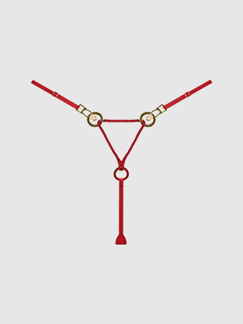 Nadya Liquid Satin & Rope Thong - Frederick's of Hollywood