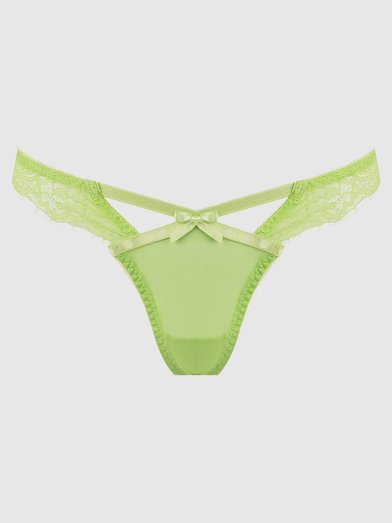 Kellie Lace And Mesh Window Tanga - Frederick's of Hollywood