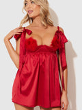 Petra Satin Open Cup Babydoll - Fredericks of Hollywood