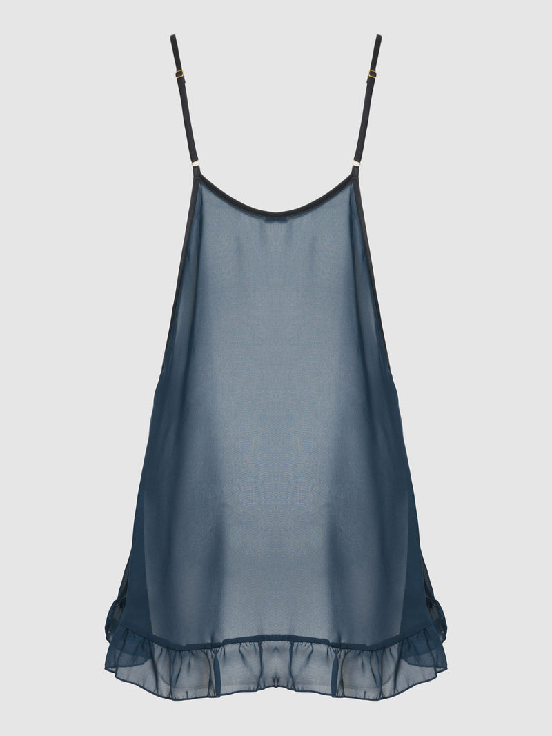 Rowen Chiffon Gathered Babydoll Slip - Frederick's of Hollywood