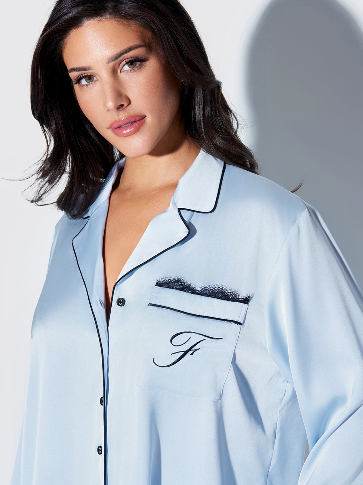 Astoria Satin Sleep Long Sleeve Button Down