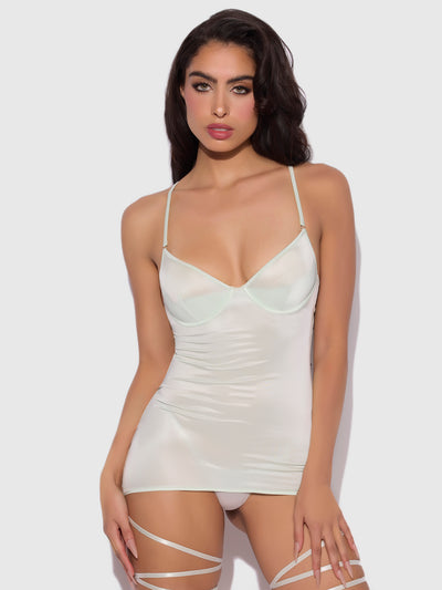 Neev Oil Slick Wrap Garter Chemise - Frederick's of Hollywood