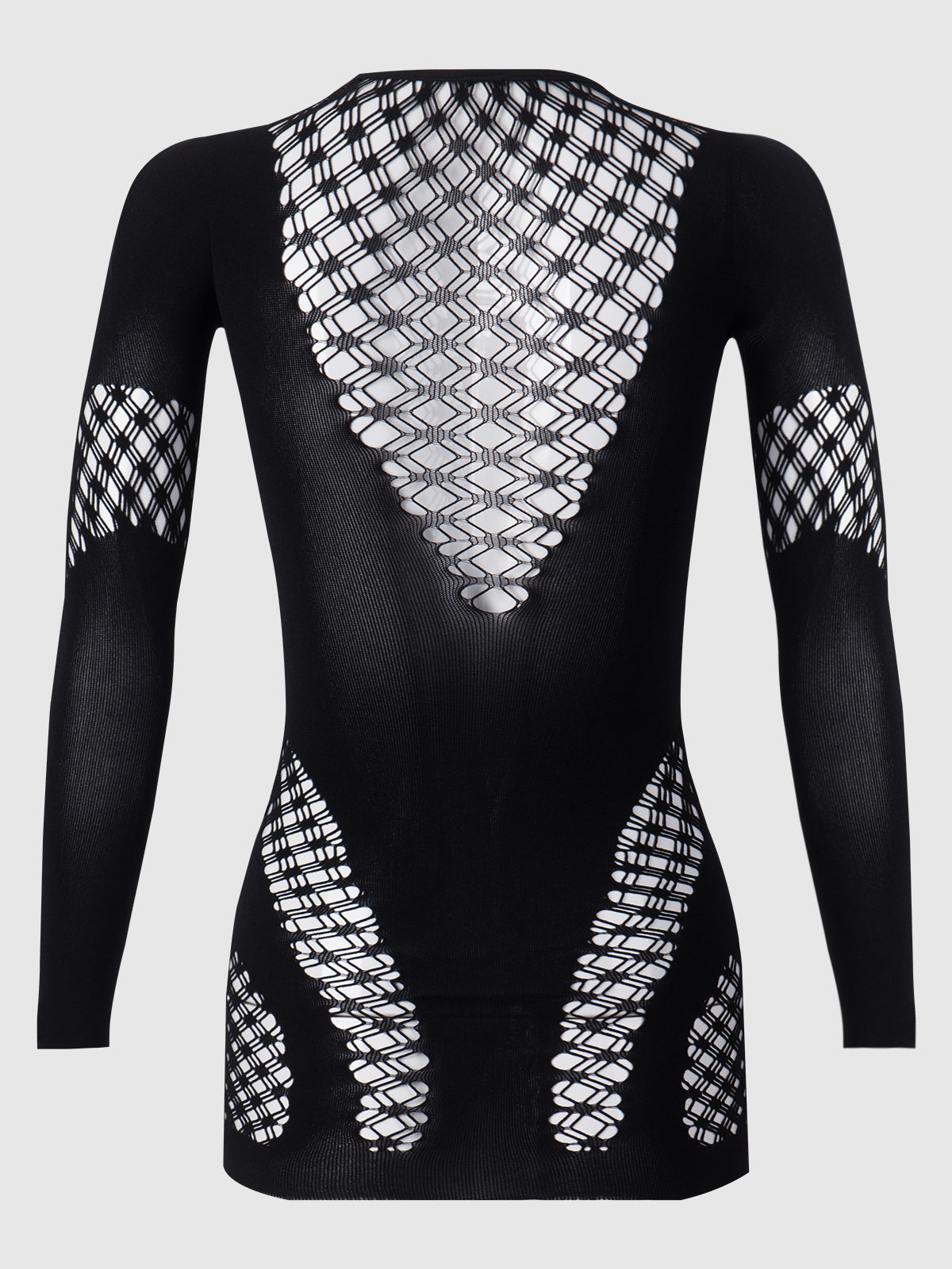 Bodycon Mini Skirt Long Sleeve Bodystocking Dress - Frederick's of ...