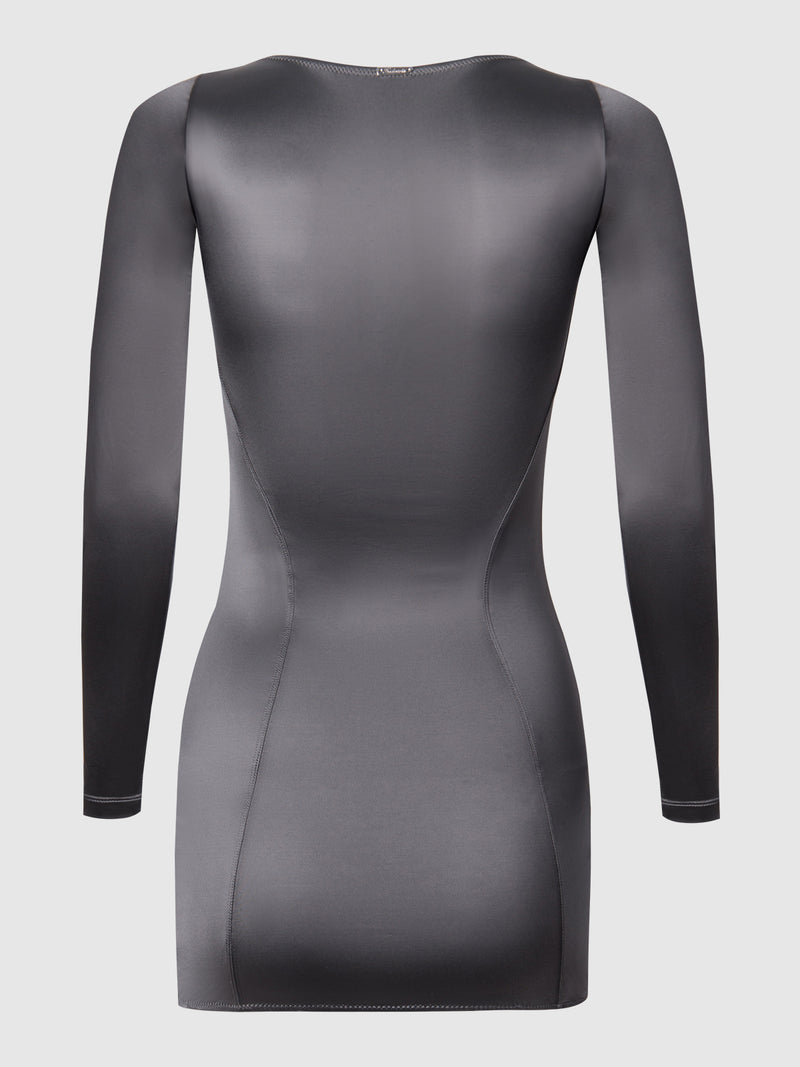 Neev Oil Slick Underwire Long-Sleeved Slip Dress - Fredericks of Hollywood