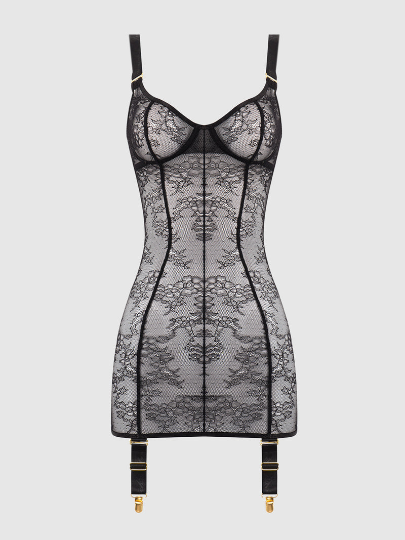 Pia Lace Unlined Underwire Chemise - Frederick's Of Hollywood