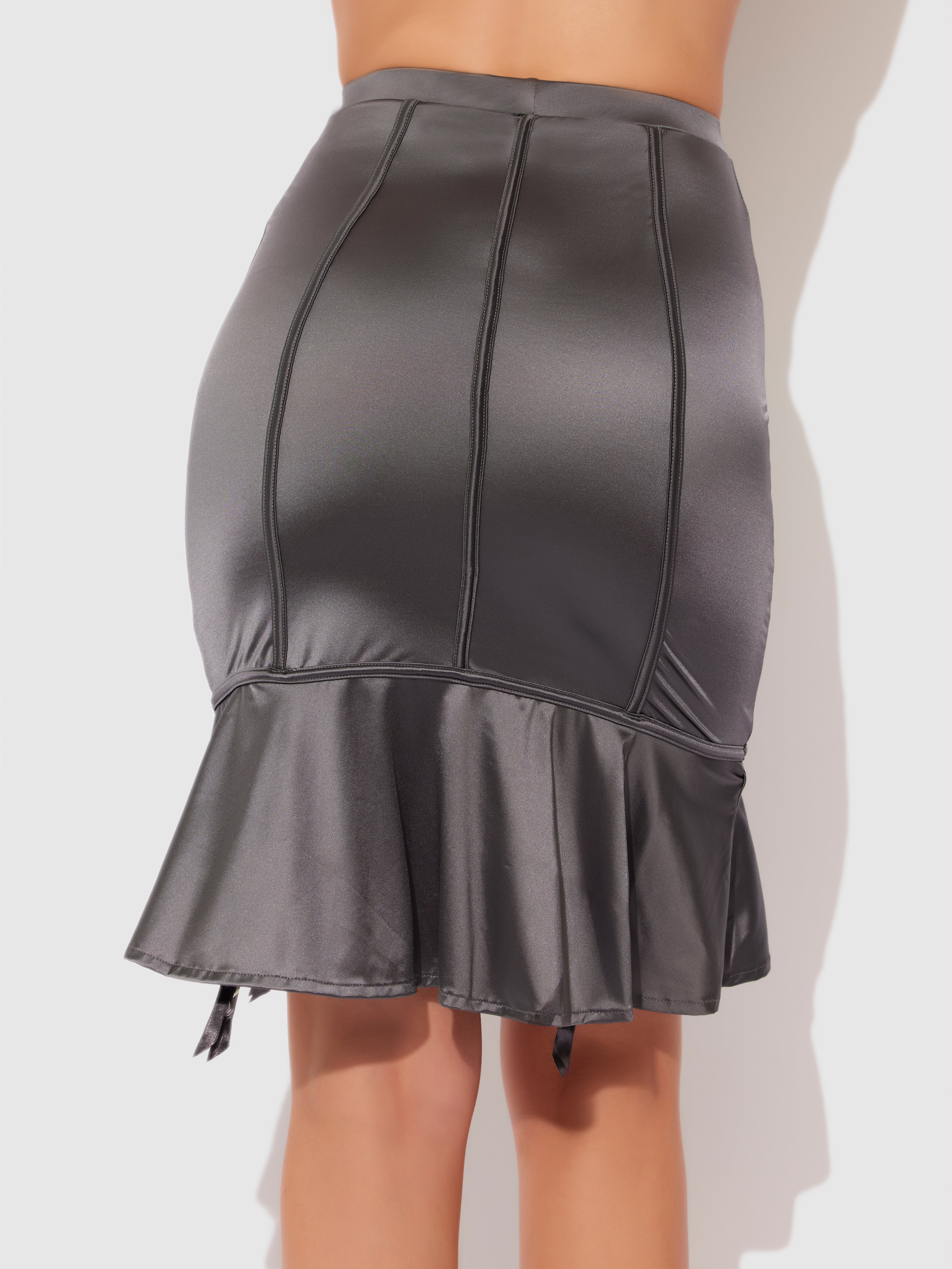 Neev Oil Slick Garter Half Slip Skirt - Fredericks of Hollywood