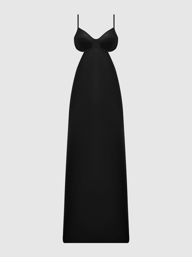 Petra Satin Monowire Cutout Gown - Frederick's of Hollywood