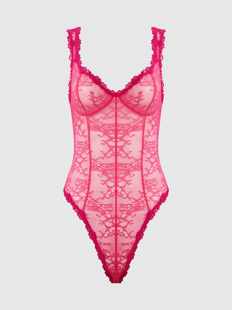 Pia Lace Wireless & Seamed Bodysuit