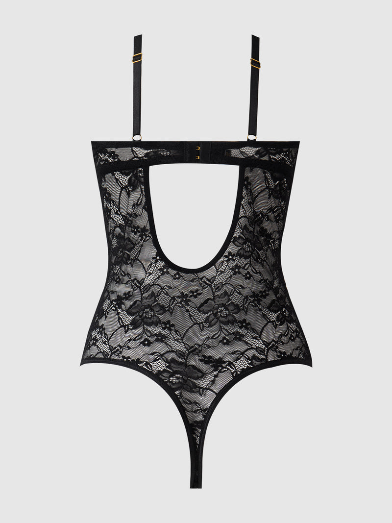 Mabel Lace Underwire Lace Up Teddy