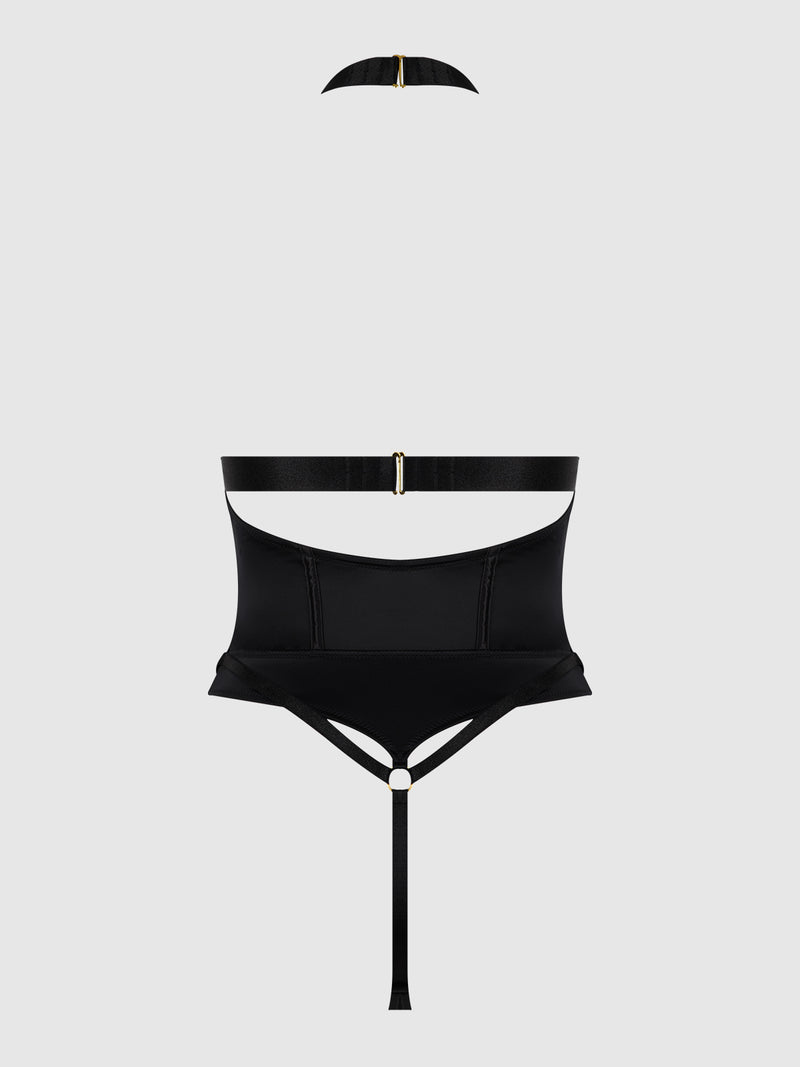 Raven Strappy Crotchless & Backless Teddy - Frederick's of Hollywood