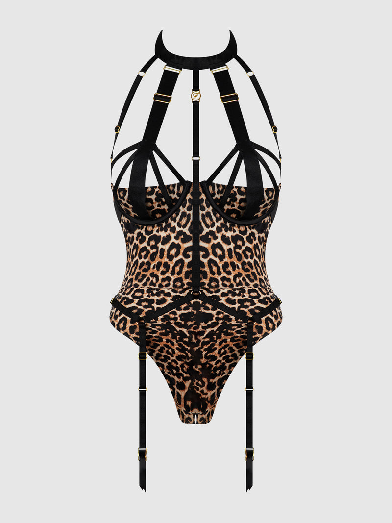 Raven Strappy Crotchless & Backless Teddy - Frederick's of Hollywood