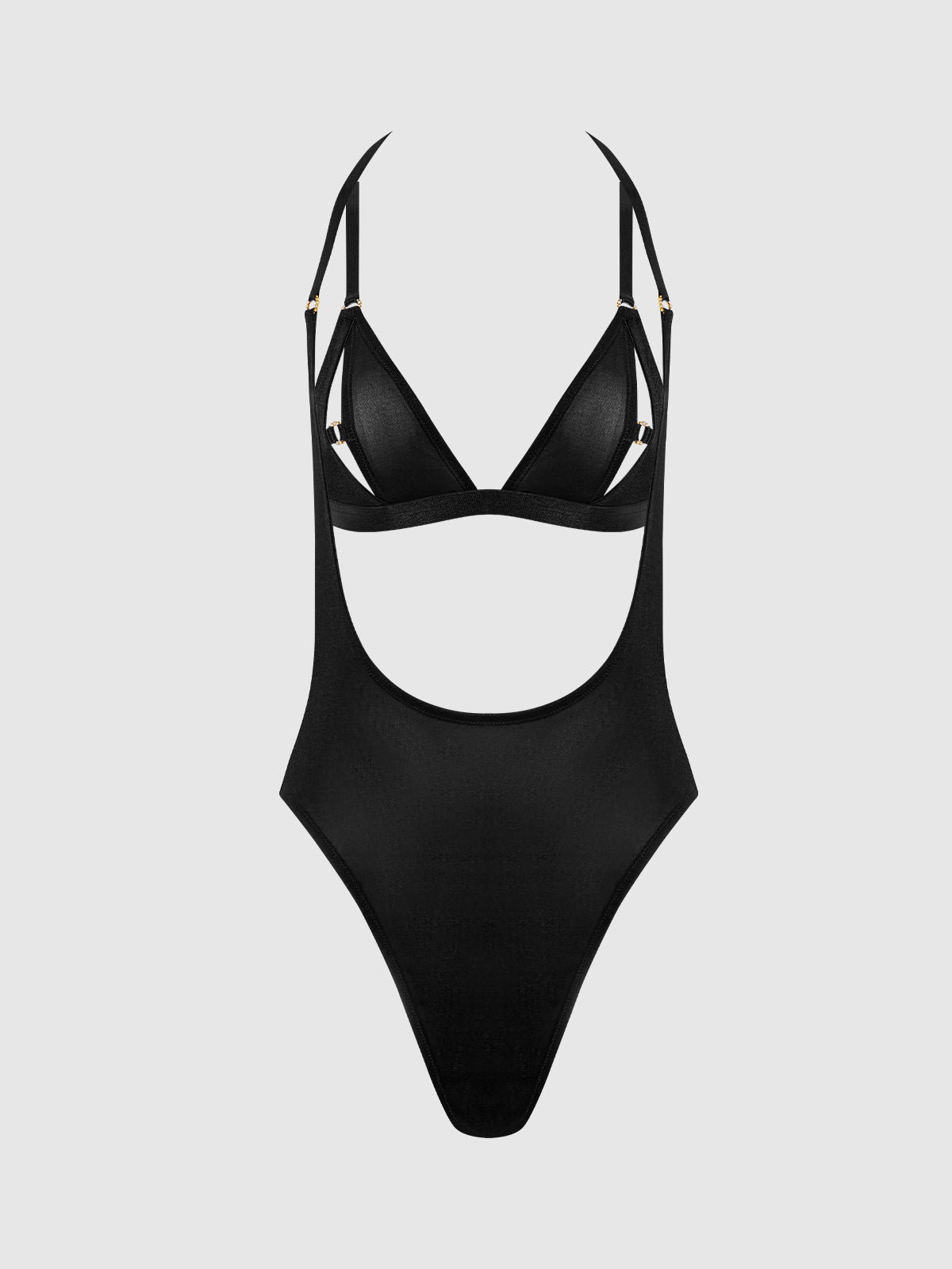 Pia Shine Mesh Open Cup, Backless Teddy & Bralette Set - Frederick's of Hollywood