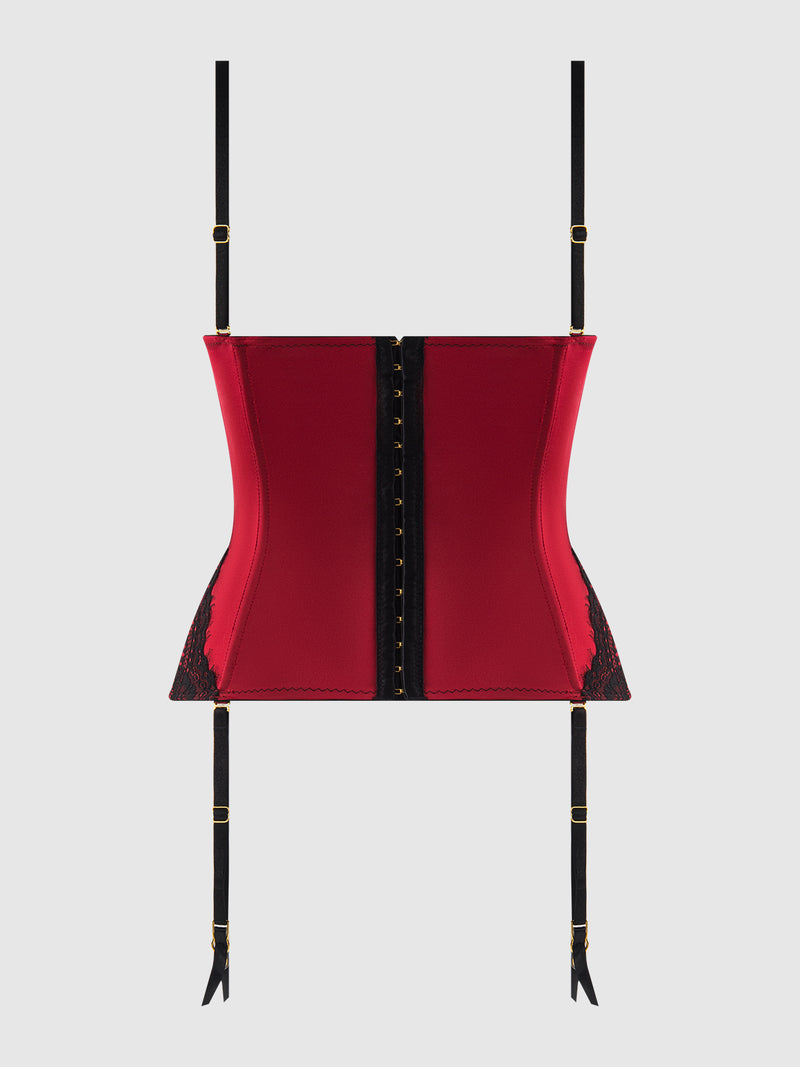 Lexi Liquid Satin Adjustable Push Up Corset - Frederick's of Hollywood
