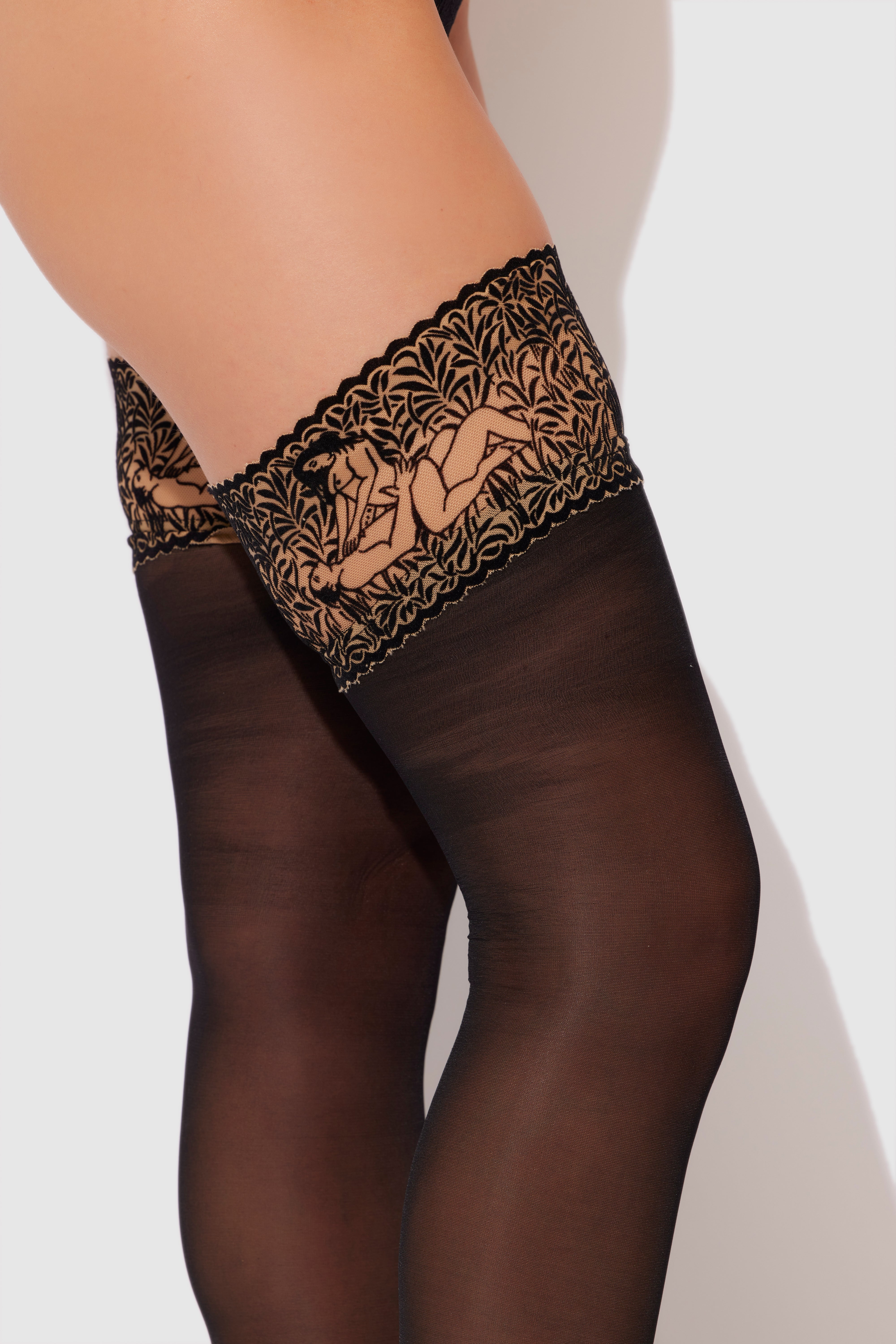 Sexual &amp; Sheer Stay Up Thigh Highs - Black Light