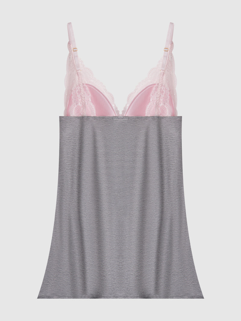 Lily Jersey & Lace Sleep Slip - Frederick's of Hollywood