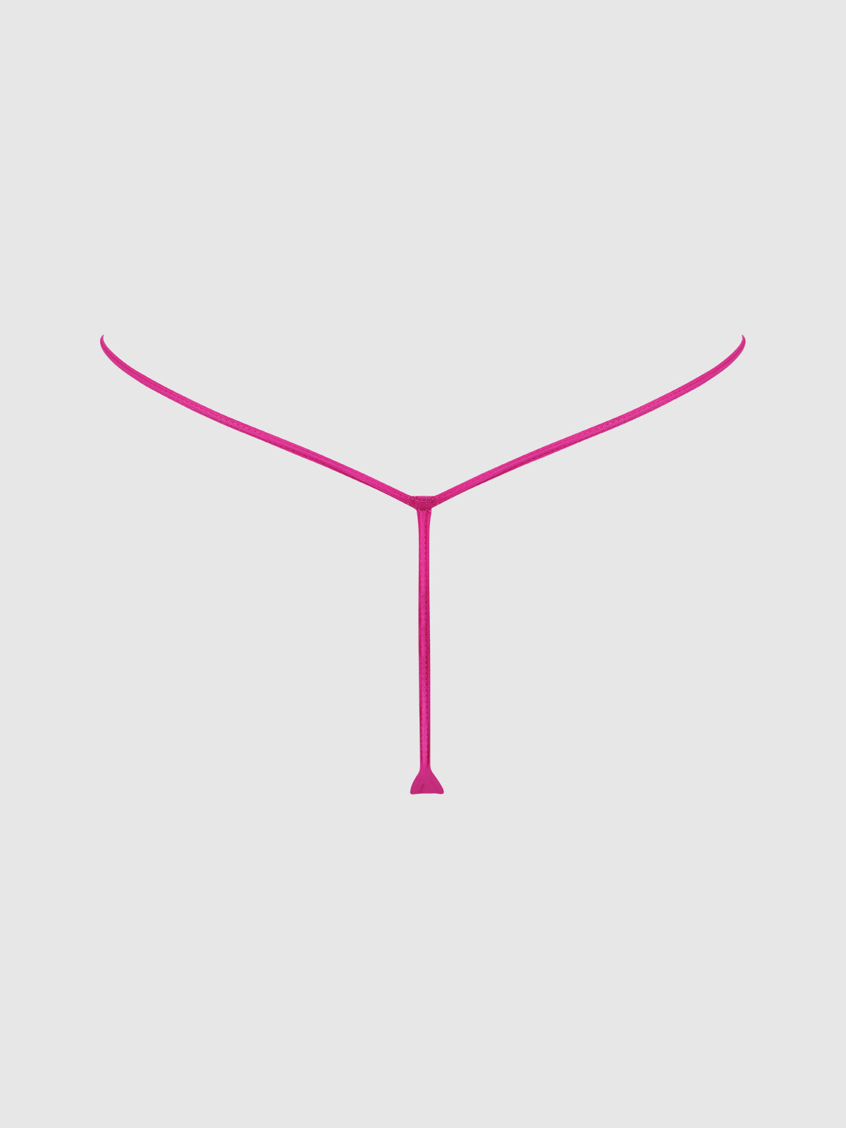 A minimalist image shows the Exxtreme Microfiber Mini G-String by Frederick's of Hollywood in pink, with thin straps on a light gray background—ideal sexy lingerie available in multiple colors.