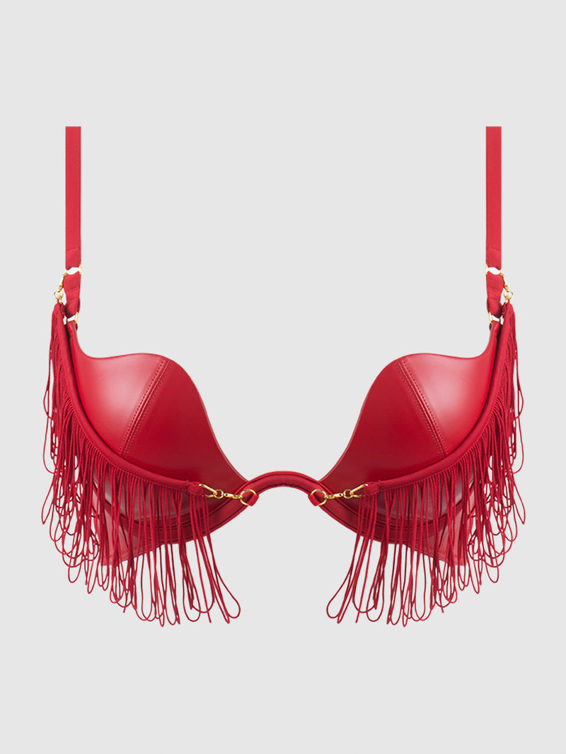 Hendrix Rising Star Fringe Plunge Push Up Bra - Frederick's of Hollywood