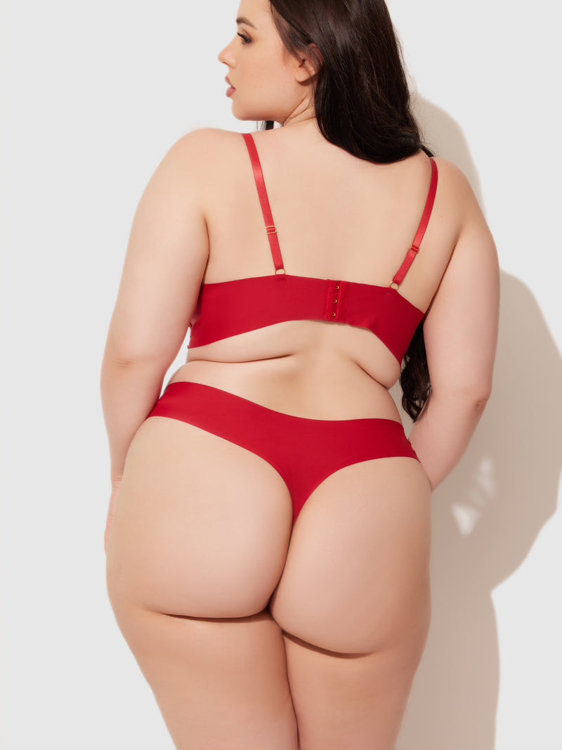 Natalia Micro Lace Up Plunge Push Up Bra - Frederick's of Hollywood