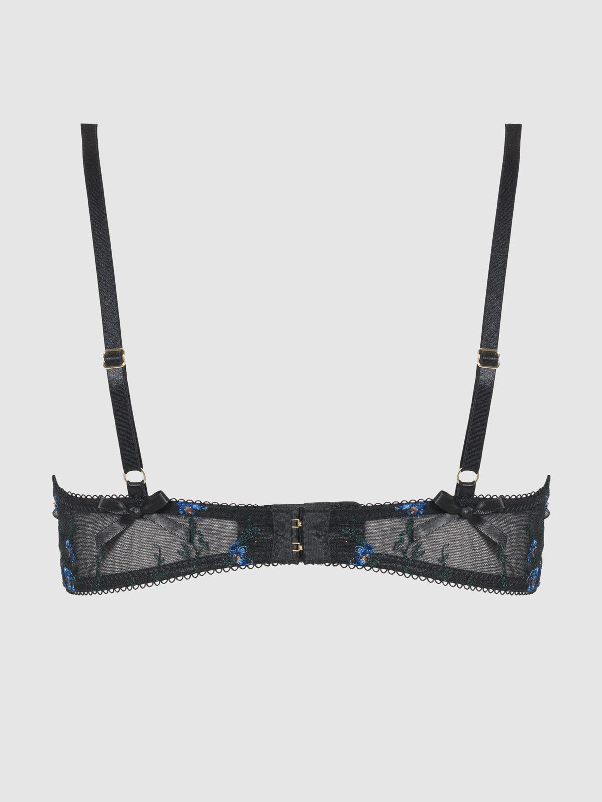 Harlow Embroidered Mesh Tie Front Bra - Frederick's of Hollywood