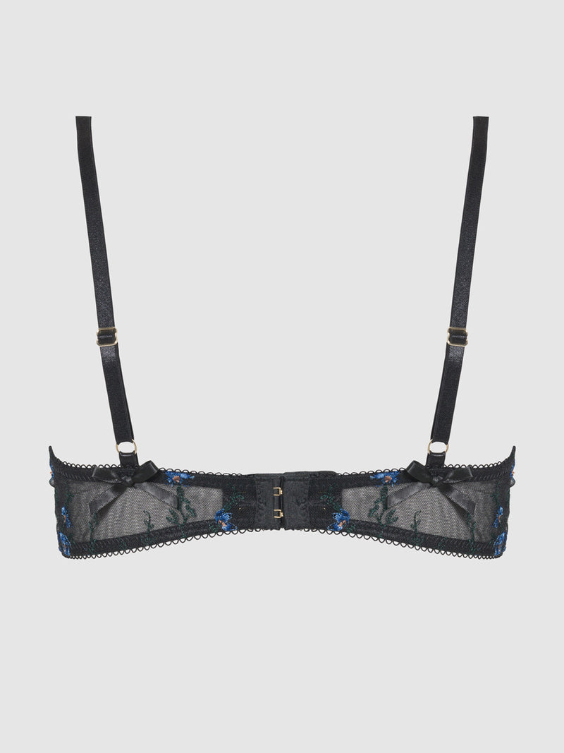 Harlow Embroidered Mesh Tie Front Bra - Frederick's of Hollywood