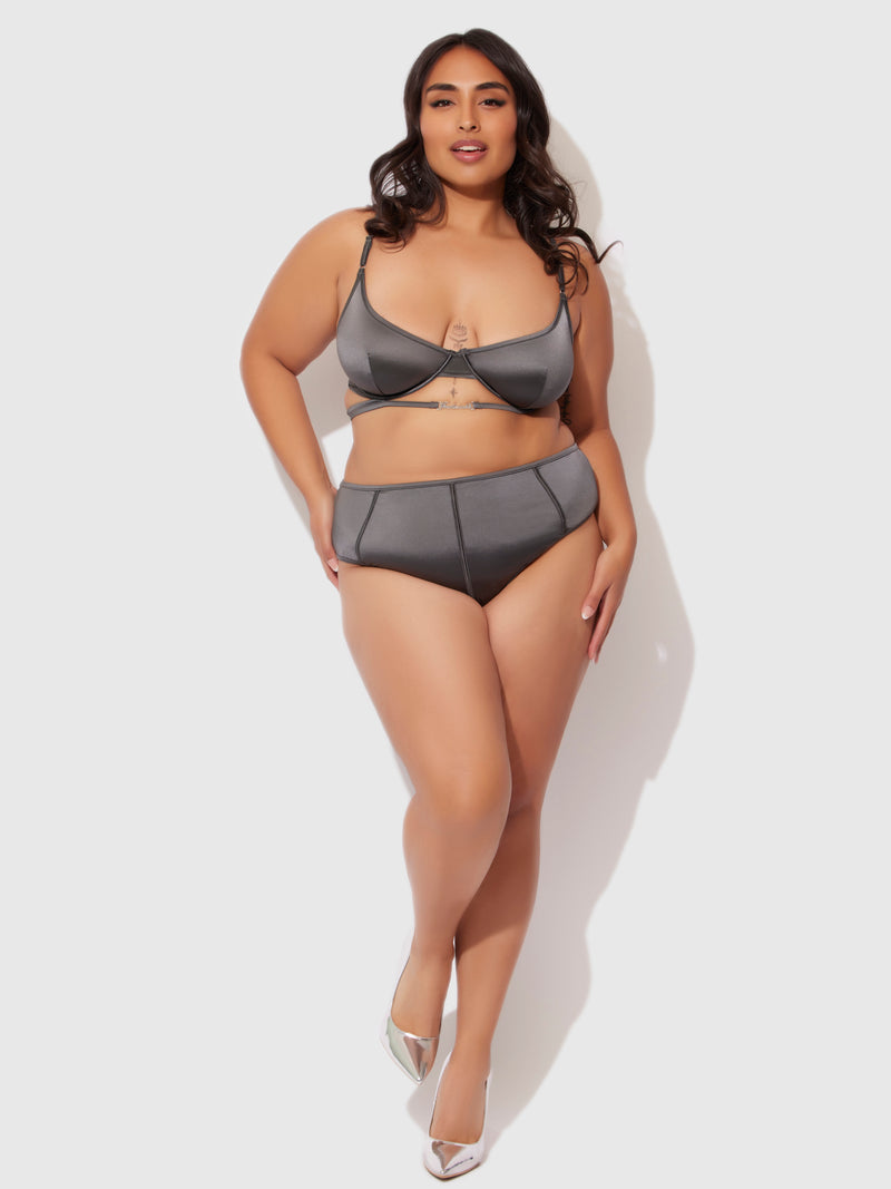 Neev Oil Slick Logo Longline Bra - Fredericks of Hollywood