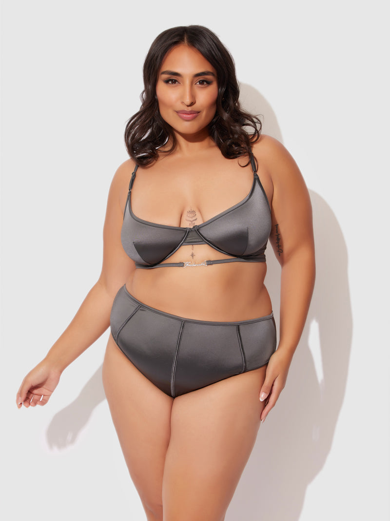 Neev Oil Slick Logo Longline Bra - Fredericks of Hollywood
