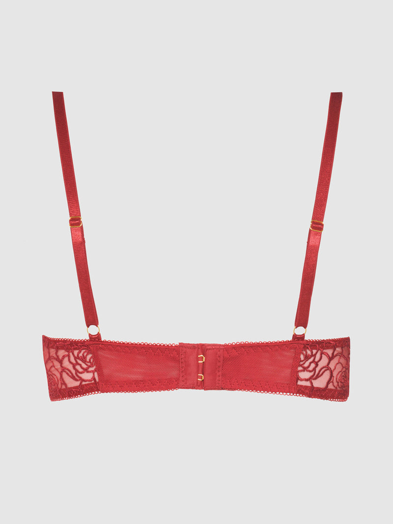 Melrose Satin Bow Tie Up Open Cup Bra - Fredericks Of Hollywood