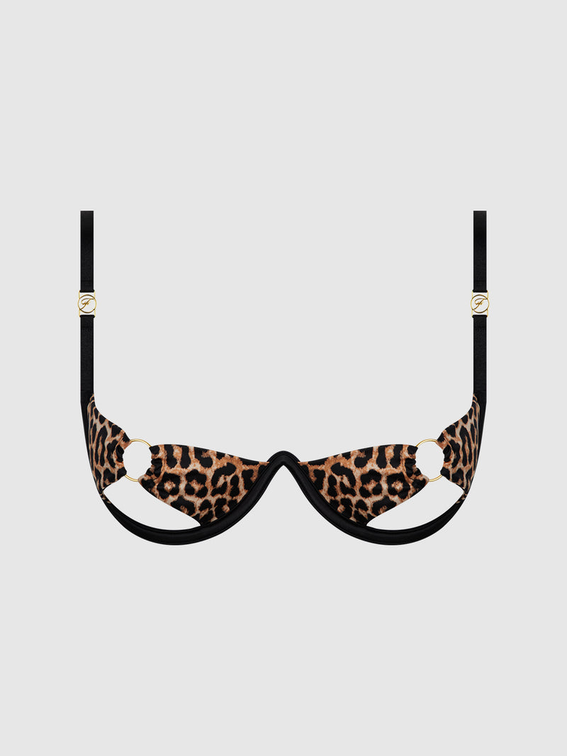 Raven O-Ring Open Cup Bra - Frederick's of Hollywood