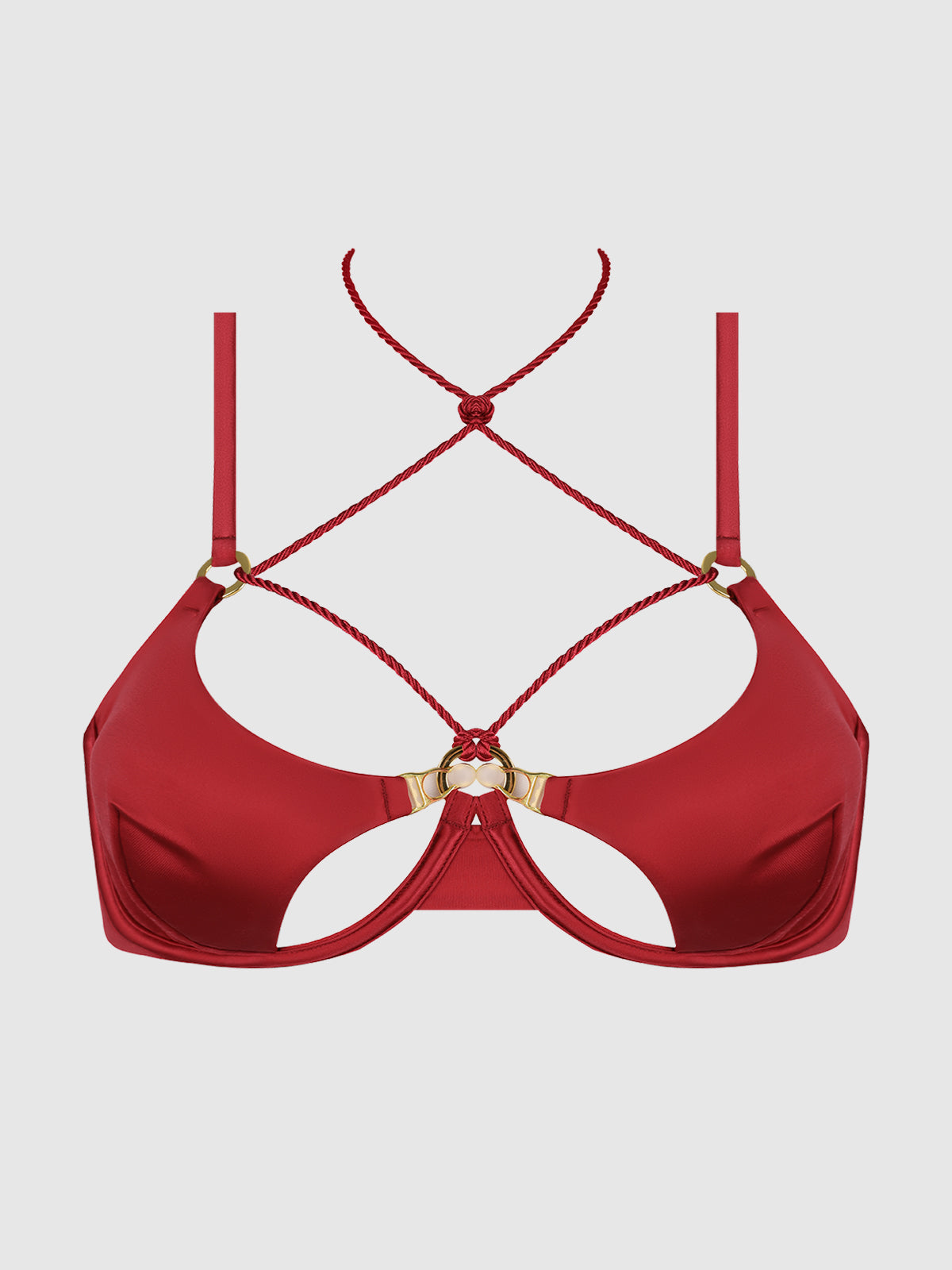 Nadya Liquid Satin & Rope Openable Cup Bra - Frederick's of Hollywood
