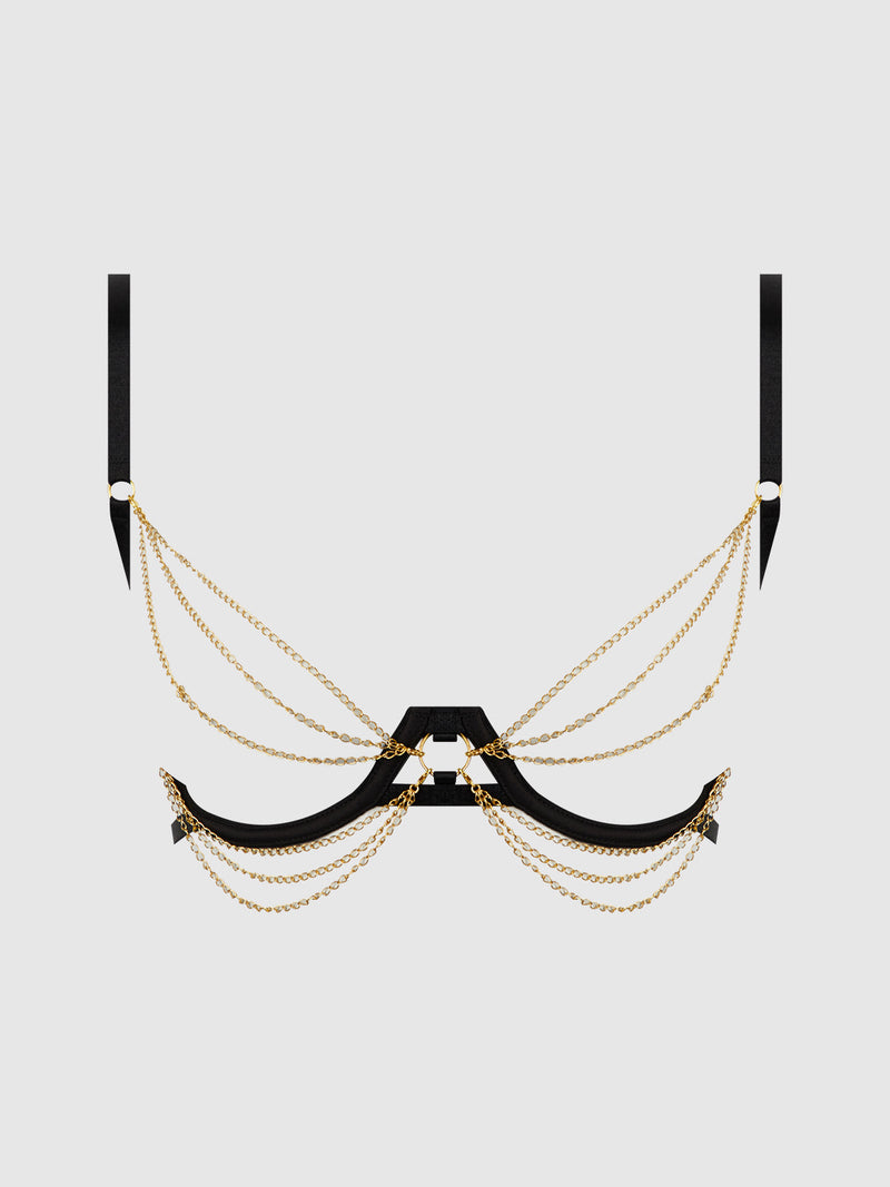 Bra Chain Accessory Maeve Chain Open Cup Underwire Bra - Frederick's of Hollywood