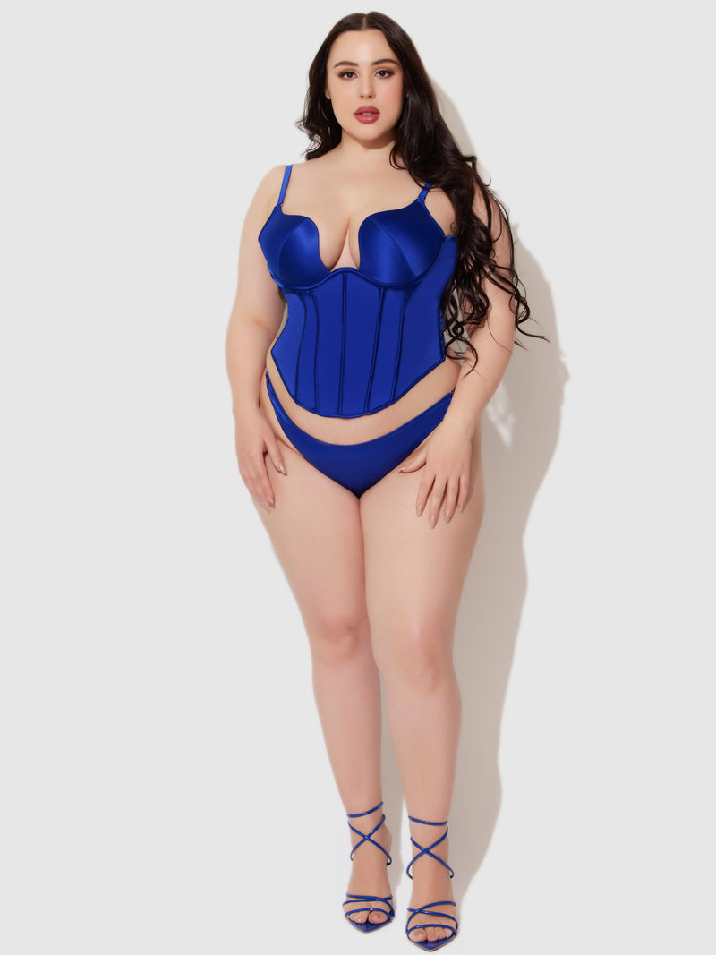 Petra Swirl Plunge Push Up Bustier - Frederick's of Hollywood