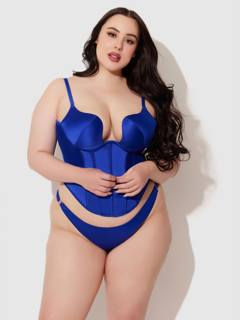 Petra Swirl Plunge Push Up Bustier - Frederick's of Hollywood