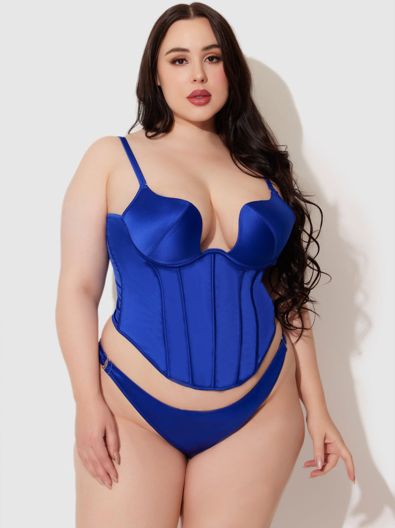 Petra Swirl Plunge Push Up Bustier - Frederick's of Hollywood