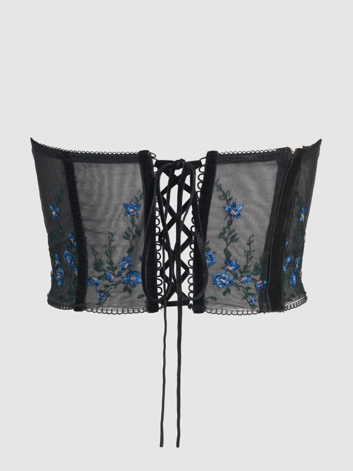 Harlow Embroidered Mesh Open Cup Corset - Frederick&#39;s of Hollywood