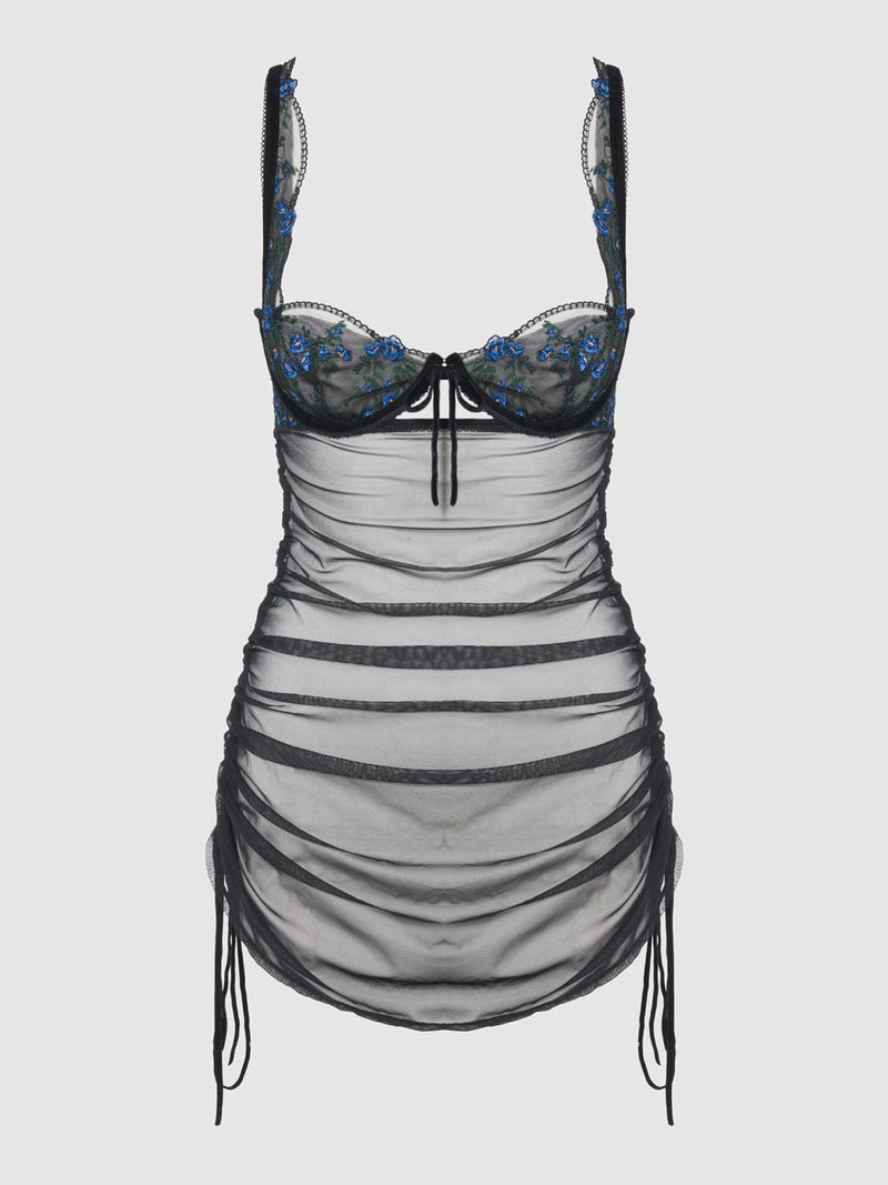 Harlow Embroidered Mesh Chemise - Frederick's of Hollywood
