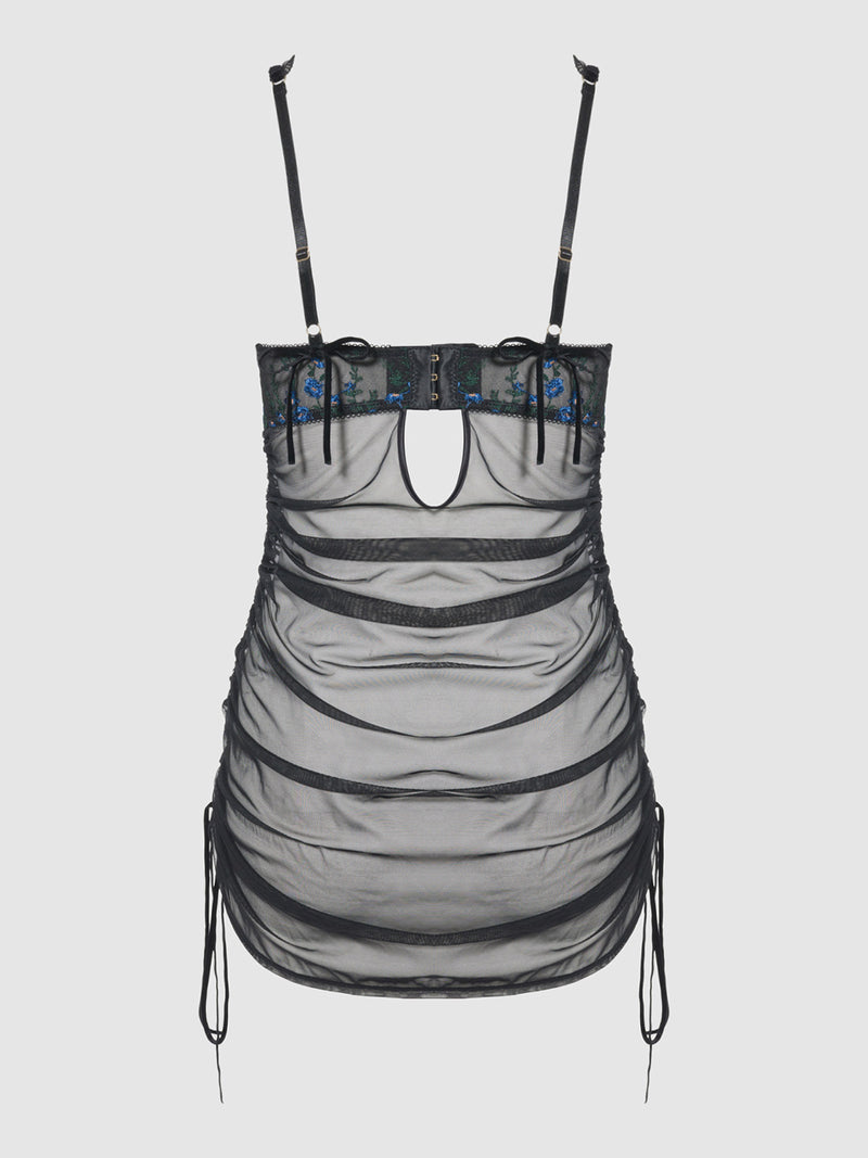 Harlow Embroidered Mesh Chemise - Frederick's of Hollywood