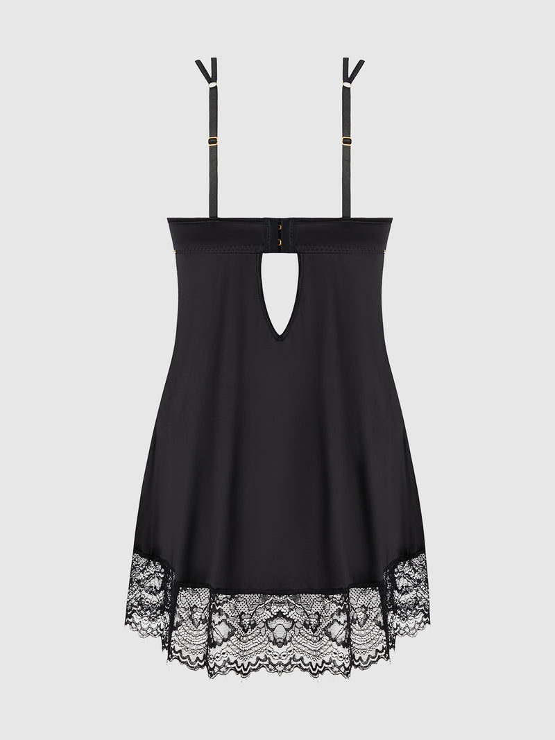 Neev Lace Open Cup Babydoll - Frederick's of Hollywood