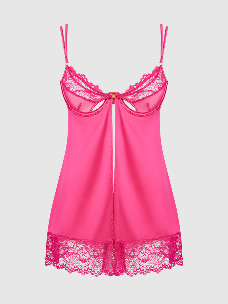 Neev Lace Open Cup Babydoll - Frederick's of Hollywood