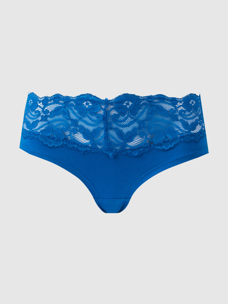 Bridget Stretch Cotton & Lace Hipster - Fredericks of Hollywood
