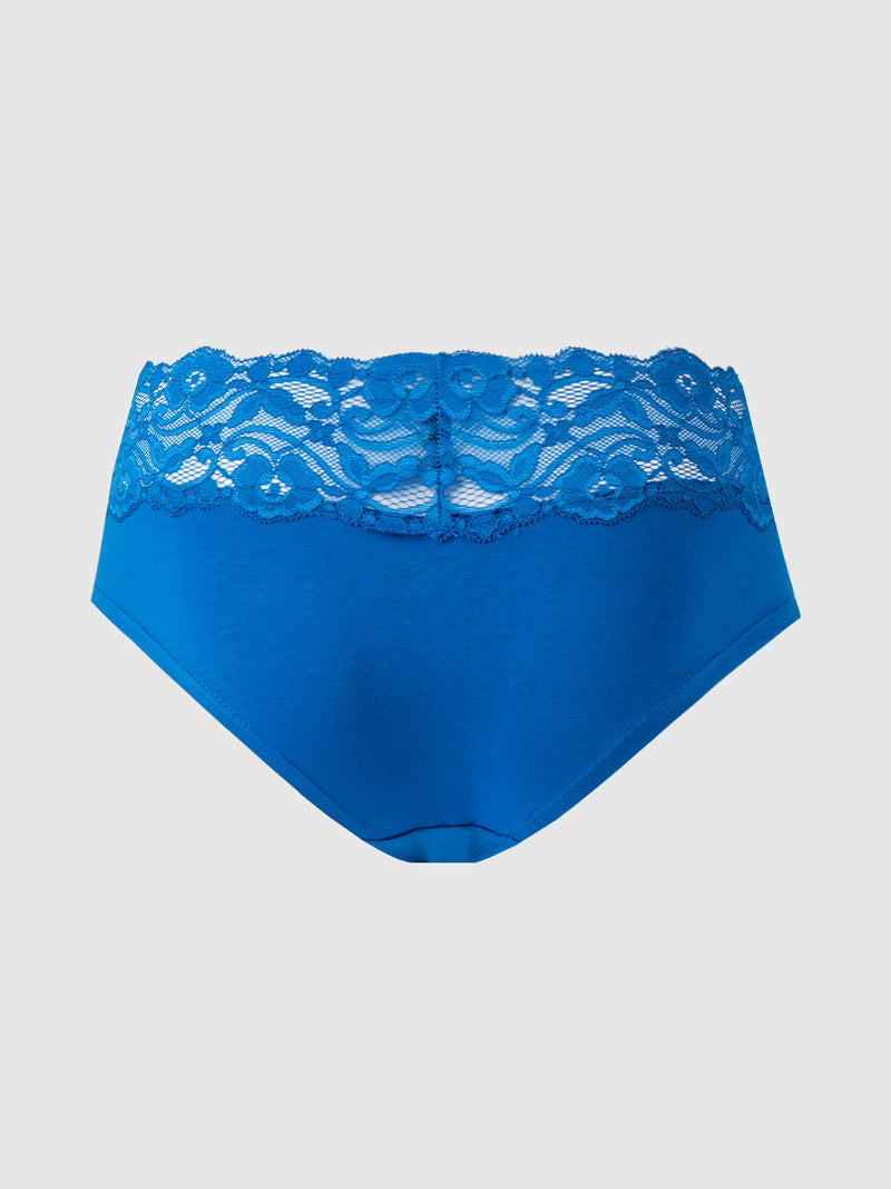 Bridget Stretch Cotton & Lace Hipster - Fredericks of Hollywood