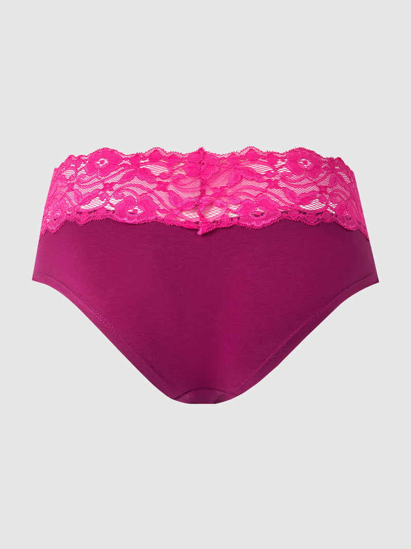 Bridget Stretch Cotton & Lace Hipster - Fredericks Of Hollywood