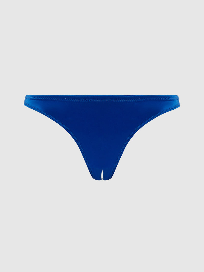 Petra Crotchless Satin Tanga - Frederick's of Hollywood