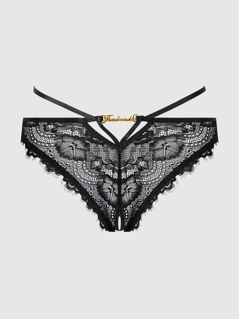 Neev Lace Crotchless Hipster - Frederick's of Hollywood