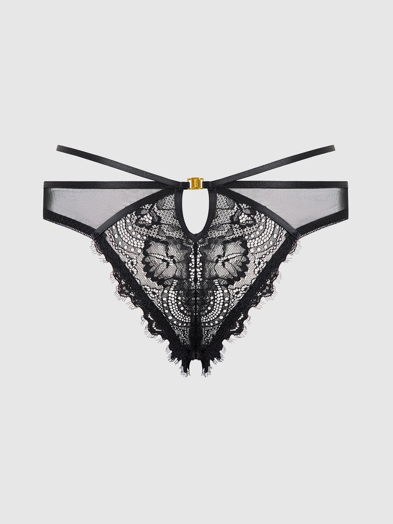 Neev Lace Crotchless Hipster - Frederick's of Hollywood