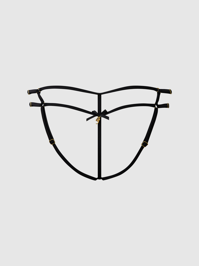 Delfina Embroidered Backless Cheeky - Frederick's of Hollywood