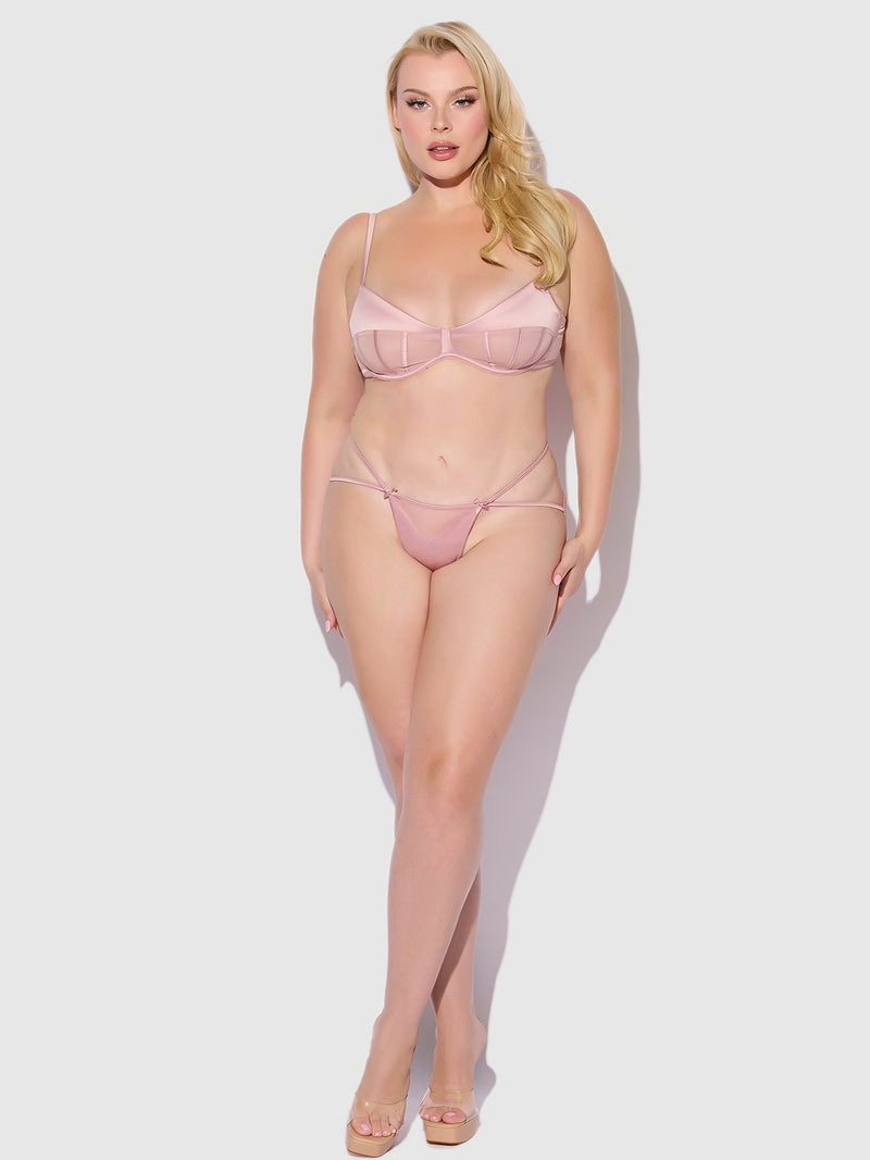 Petra Satin Caged Backless Hipster - Frederick's of Hollywood