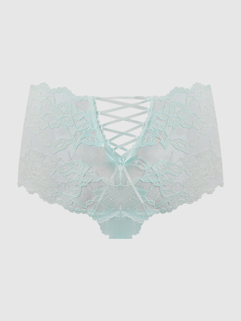 Mabel Crotchless Lace Up Back Cheeky - Frederick's of Hollywood