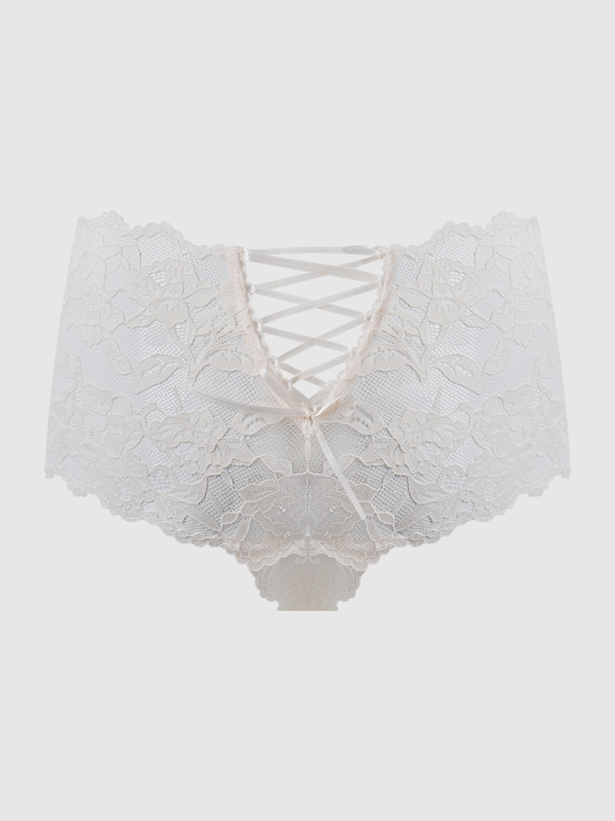 Mabel Crotchless Lace Up Back Cheeky - Frederick's of Hollywood